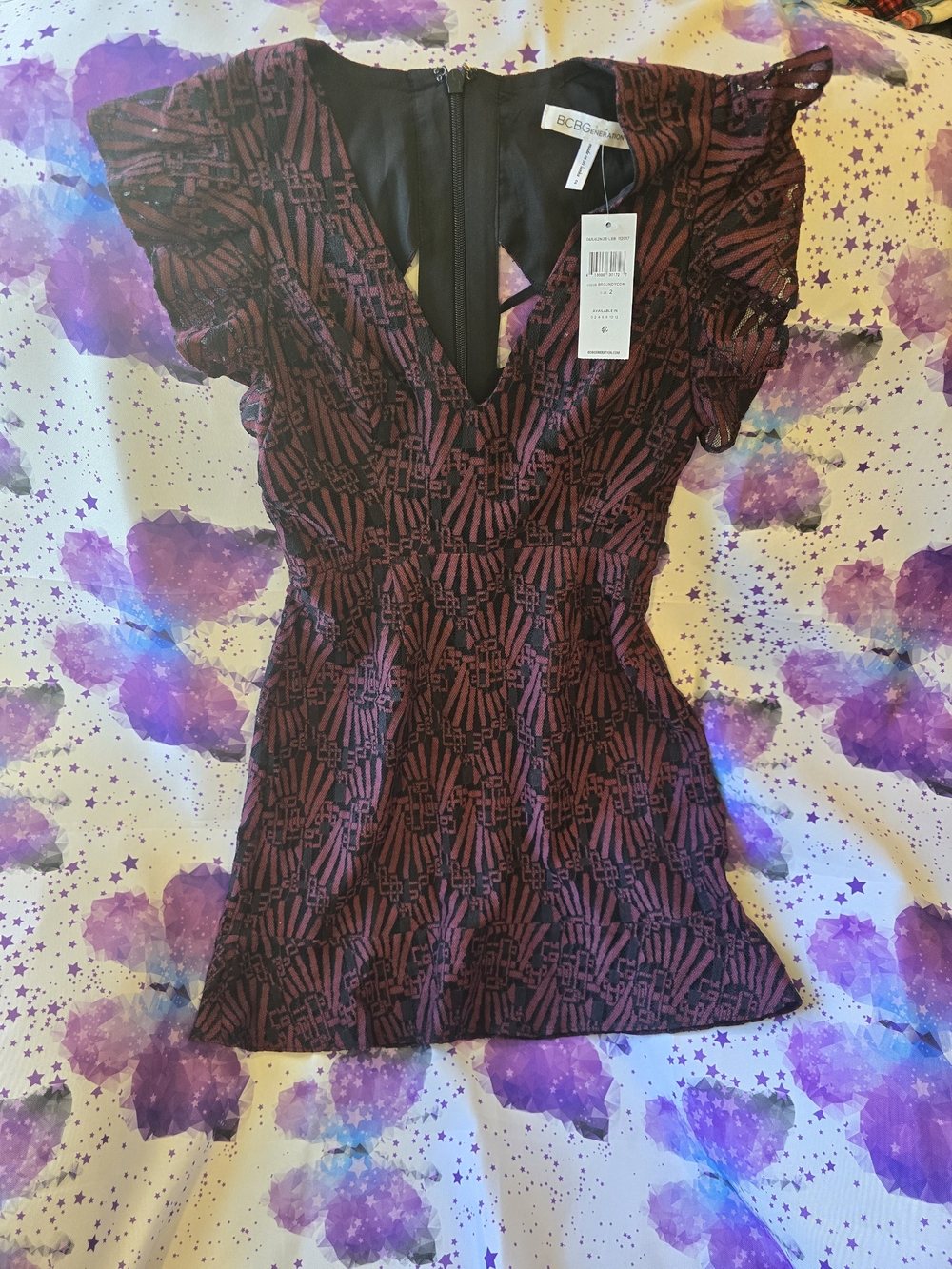 NWT BCBGeneration Red & Black Patterned Dress